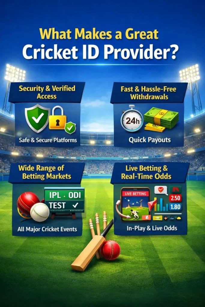 What makes a great cricket ID provider with secure access fast withdrawals live betting